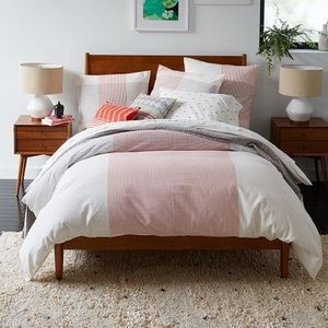 West Elm Seersucker Oversized Plaid Duvet Cover